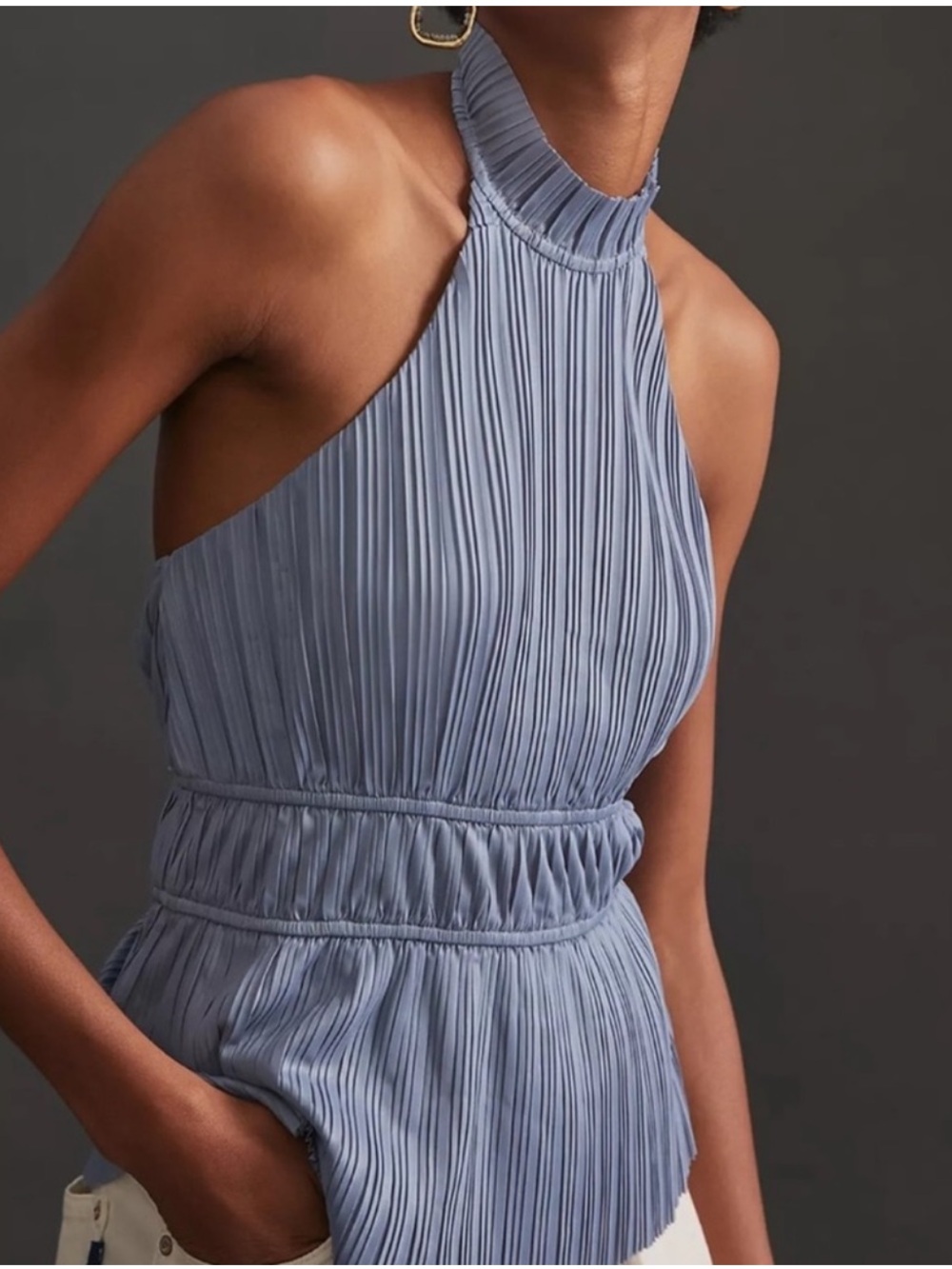 Anthropologie en Elly Blue Pleated Halter Top Size XL